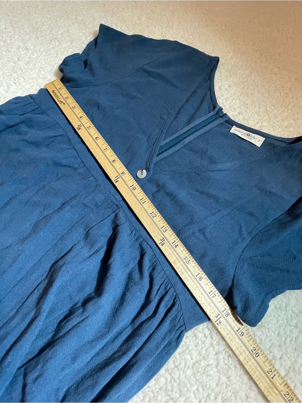 NATURAL LIFE Deep Blue Wide-Leg Button Front Jumpsuit - Picture 8 of 9